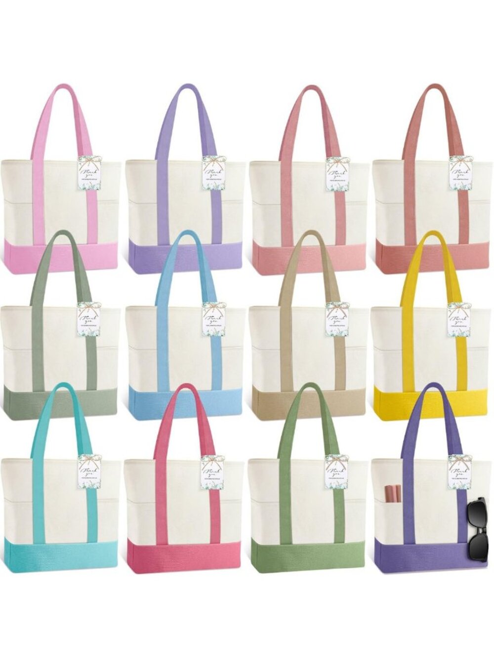 Stylish Mini Canvas Tote Bag with 2 Pockets - Perfect for Everyday Use!